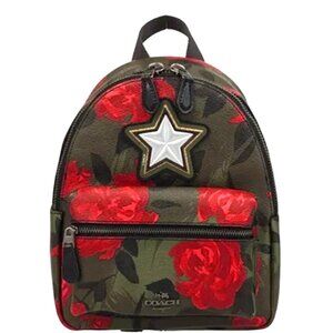 Brand New Coach Camouflage Fairytale Rose w Star Mini Charlie Backpack